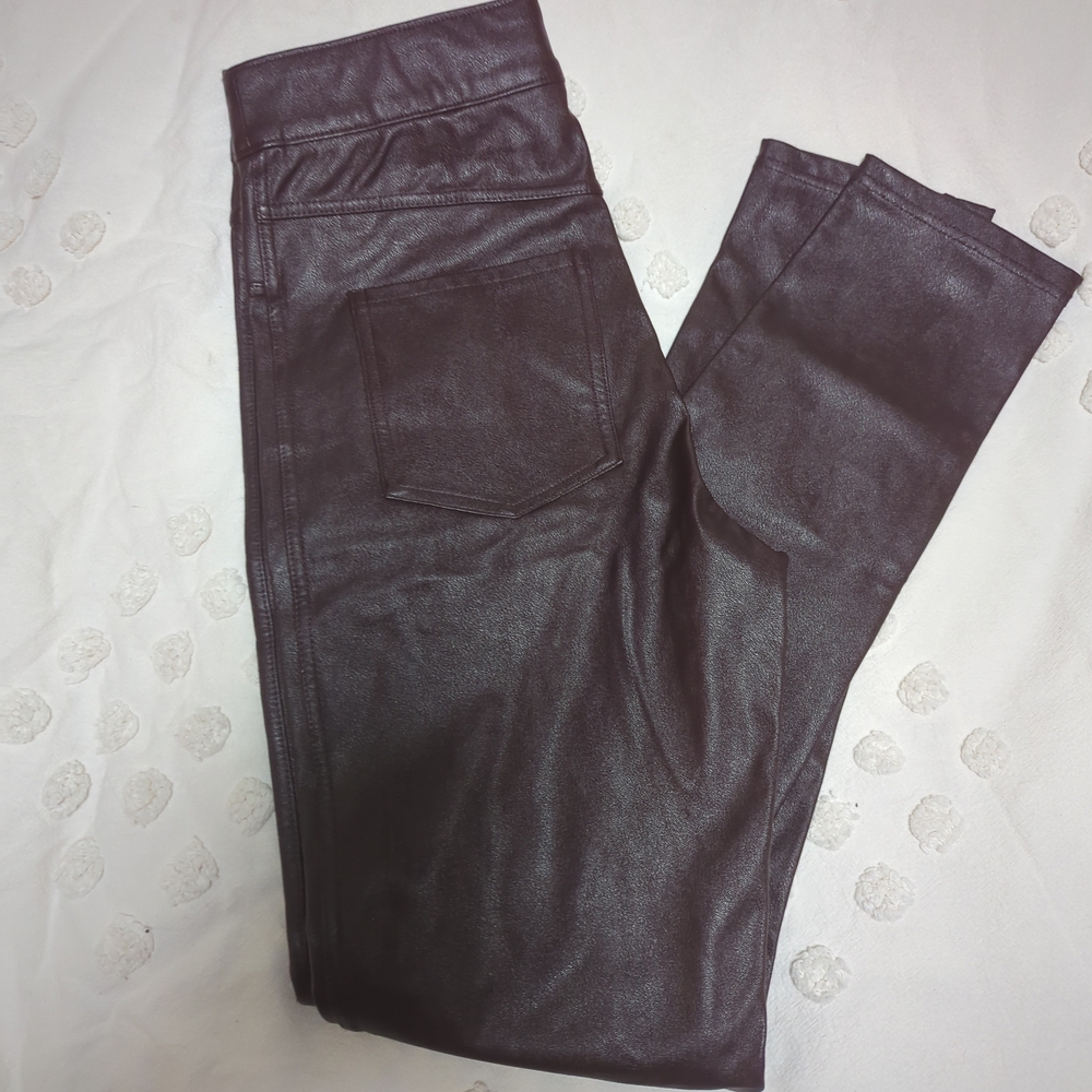Brown Faux Leather Leggings